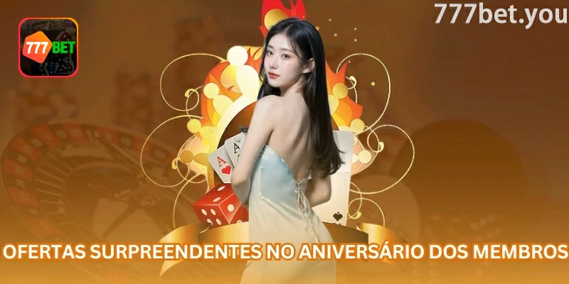 Recompensa de aniversário exibida na área promocional da 777bet